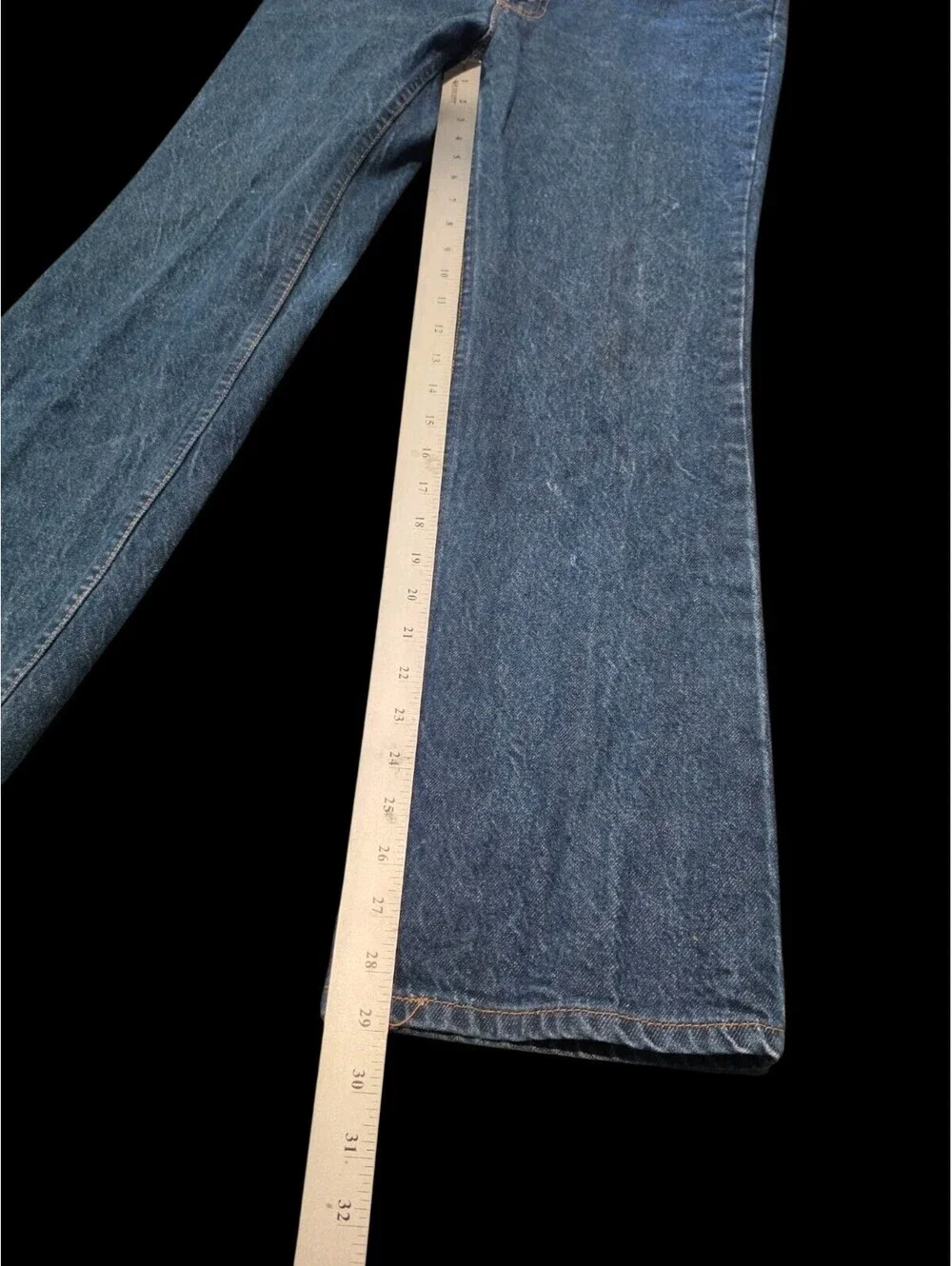 Vintage 90s Levis 517 Jeans Blue Denim Bootcut Orange Tab 34x30 Made in USA